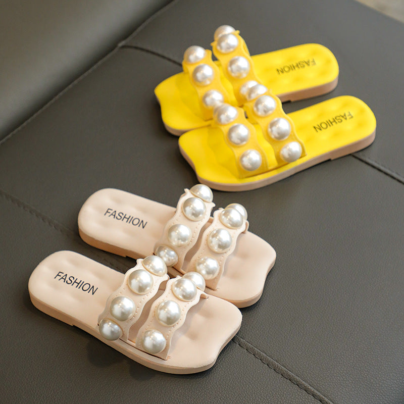 Sandales à glissière en perles pour filles