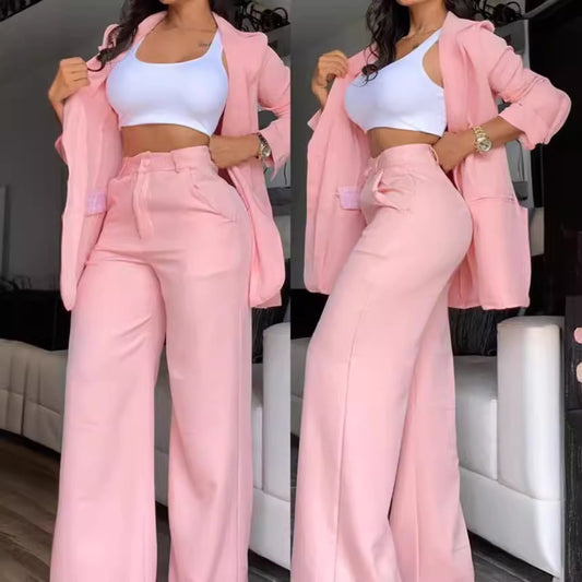 Blazer et pantalon élégants uni