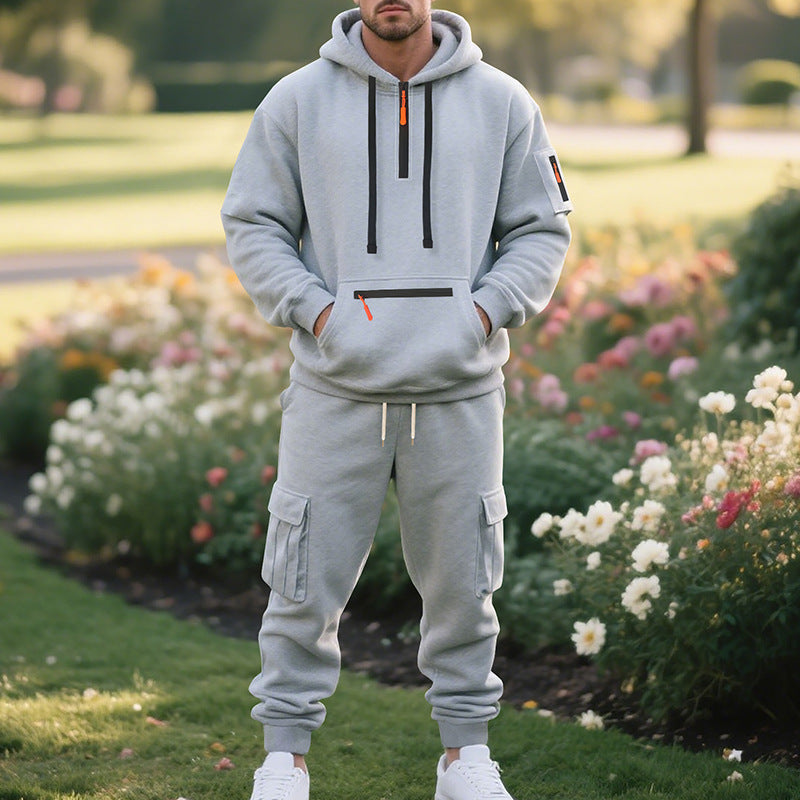 Ensemble de vêtements de sport décontracté ample doublé en polaire grande taille