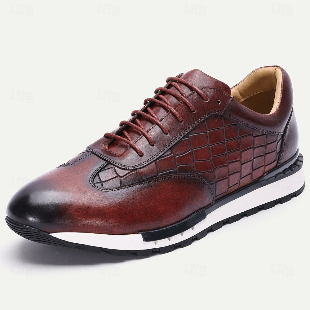 Chaussures décontractées de type richelieu en cuir pour homme
