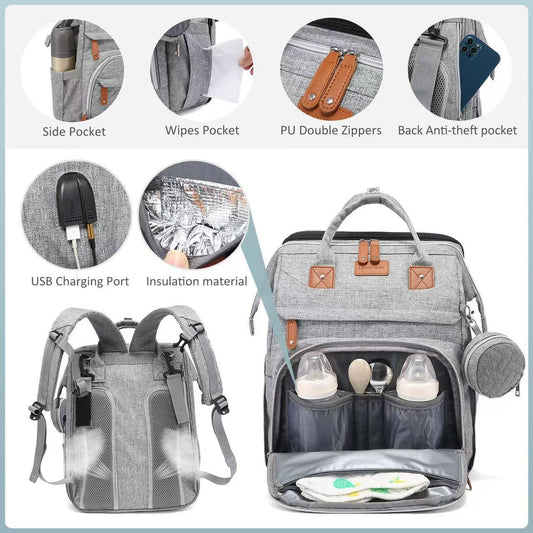Sac à dos pliable pour lit bébé avec grande capacité