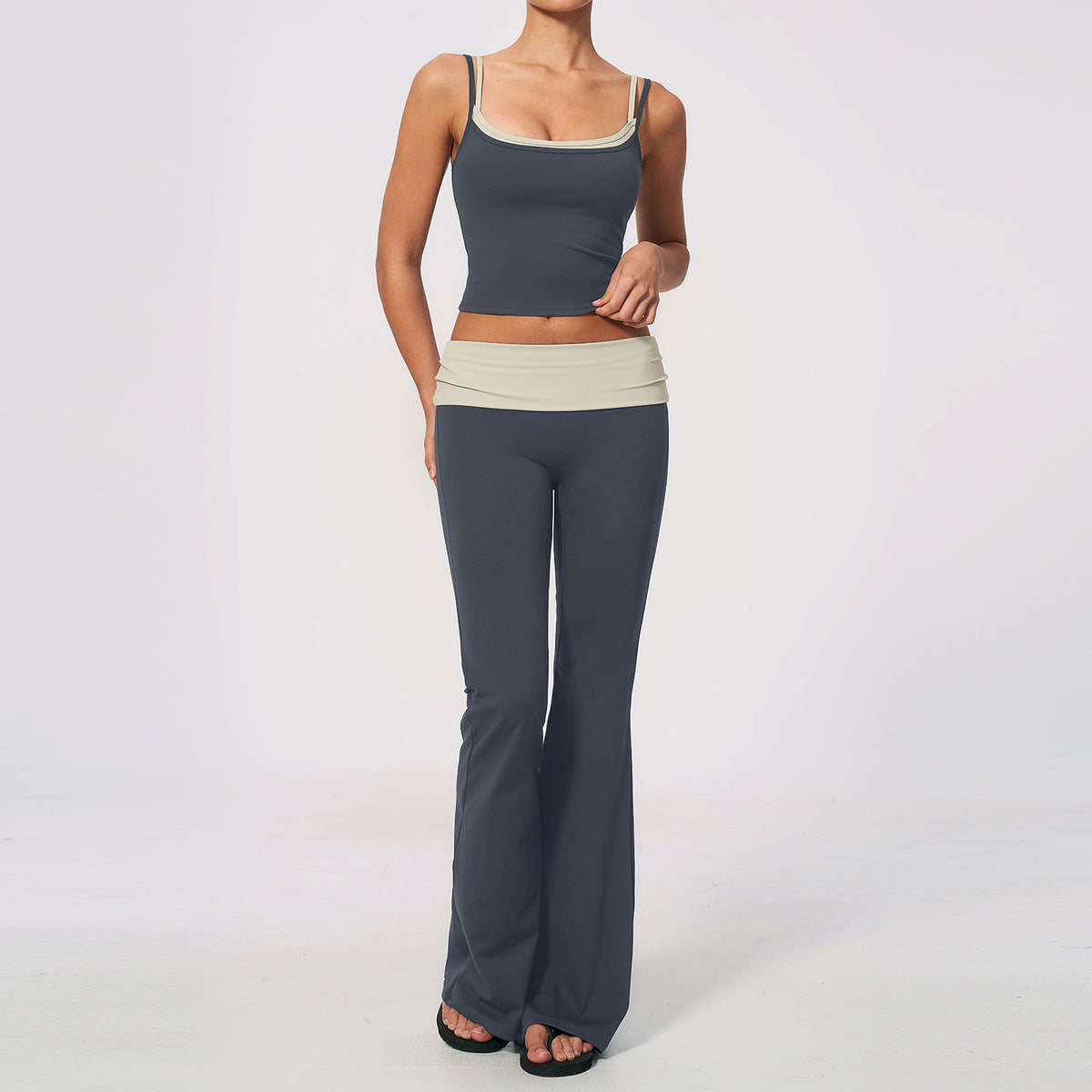 Ensemble de yoga sans coutures pour femmes, taille haute, amincissant le ventre et rehaussant les fesses
