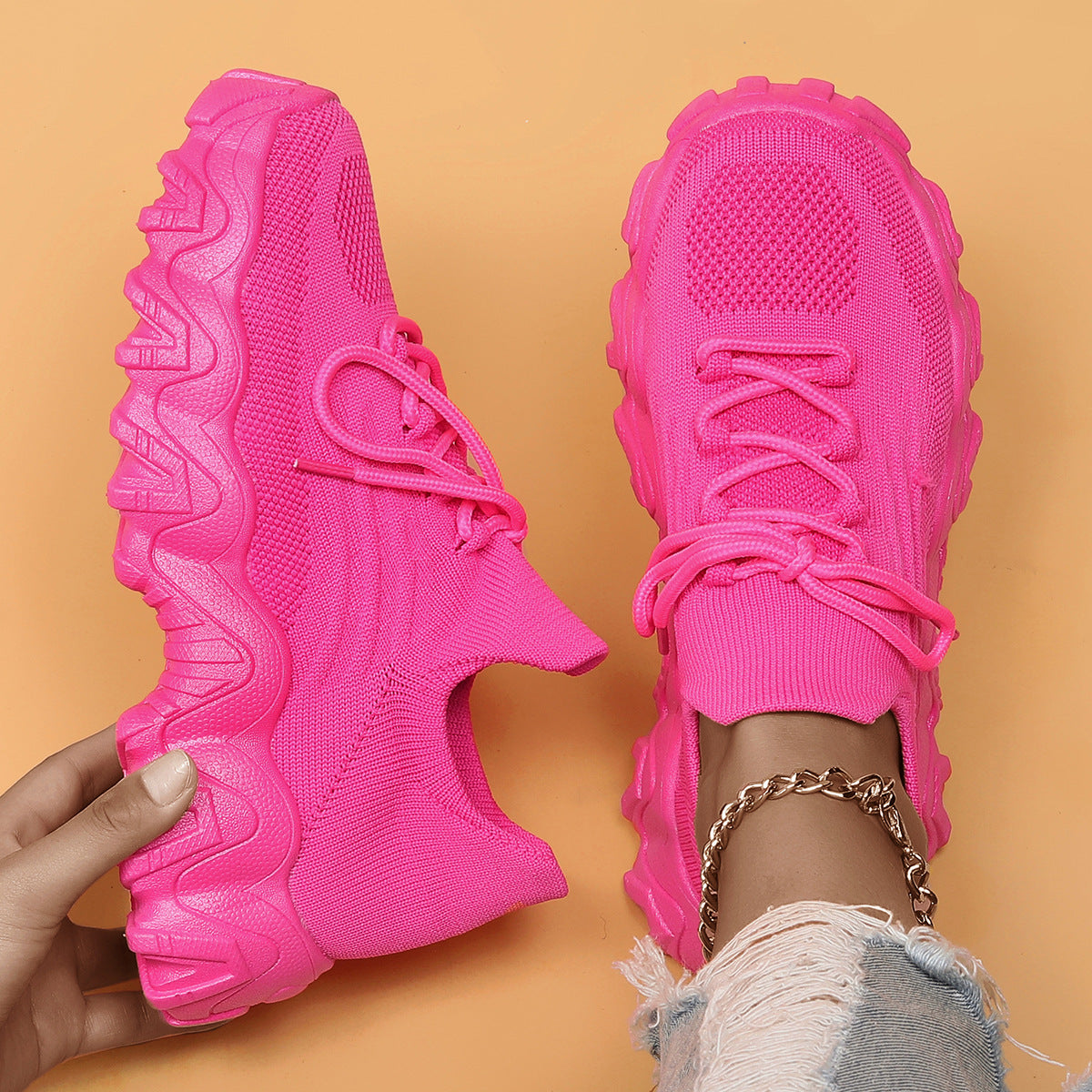Chaussures de sport en mesh respirant pour femmes à enfiler