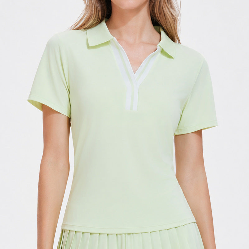 Polo à col pour femmes, respirant et à séchage rapide