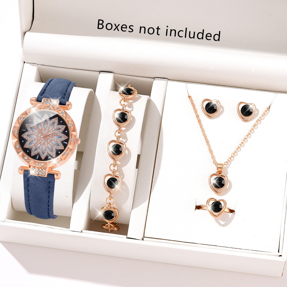 Montre pour femmes à la mode Ensemble Montre-bracelet décontractée à quartz
