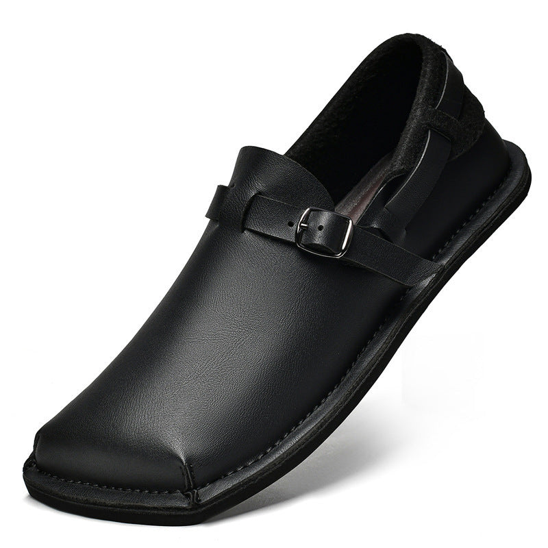 Mocassins en cuir retro decontractes pour hommes