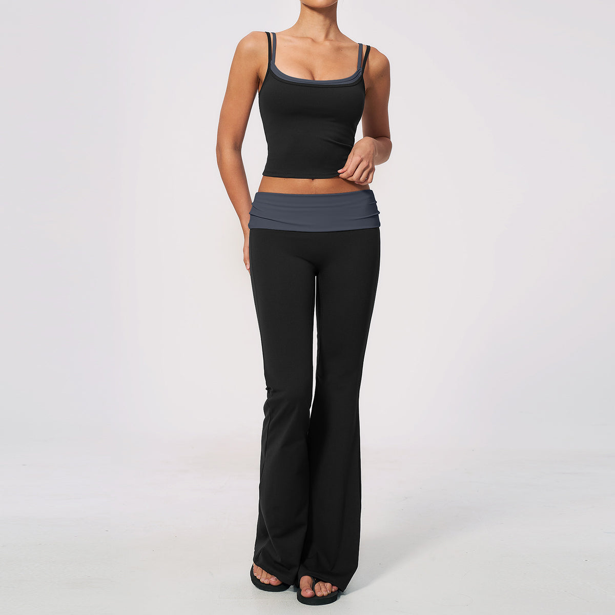 Ensemble de yoga sans coutures pour femmes, taille haute, amincissant le ventre et rehaussant les fesses