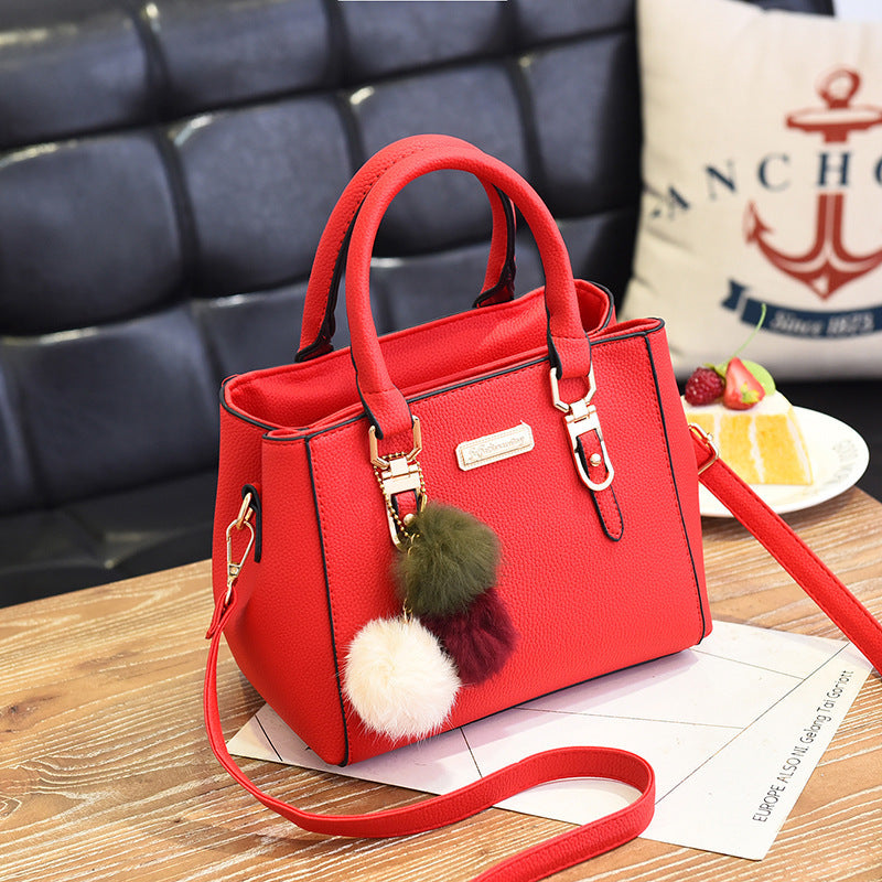 Sac à épaule tendance à double couche avec accent en fourrure