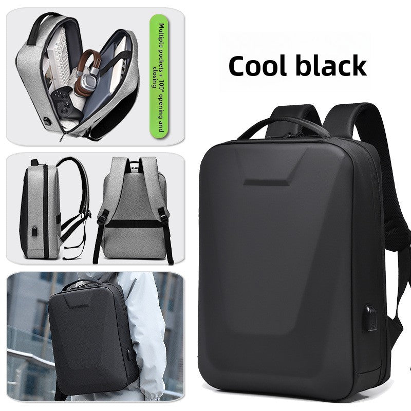 Sac à dos d’ordinateur portable à coque rigide avec bandes réfléchissantes