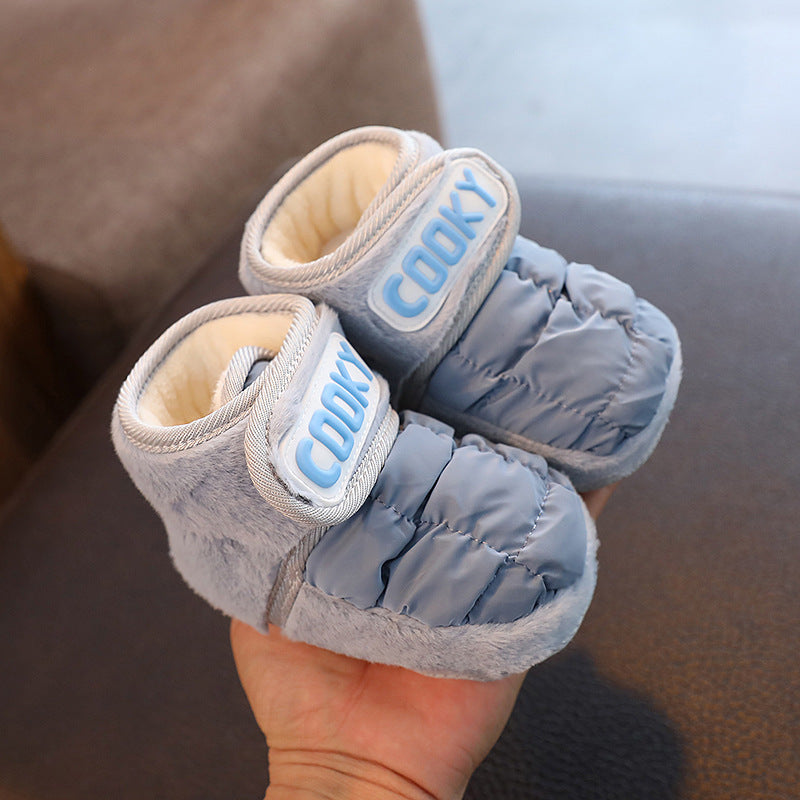 Chaussures pour bébé à semelle souple et doublure polaire