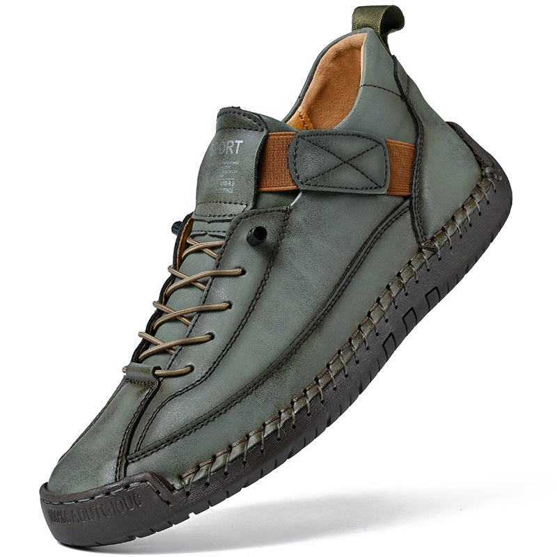 Bottes décontractées mi-hautes en cuir pour hommes