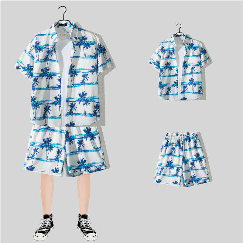 Habit :Ensemble chemise à manches courtes à fleurs