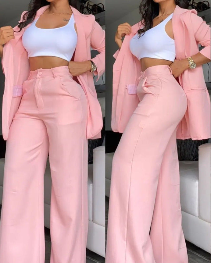 Blazer et pantalon élégants uni