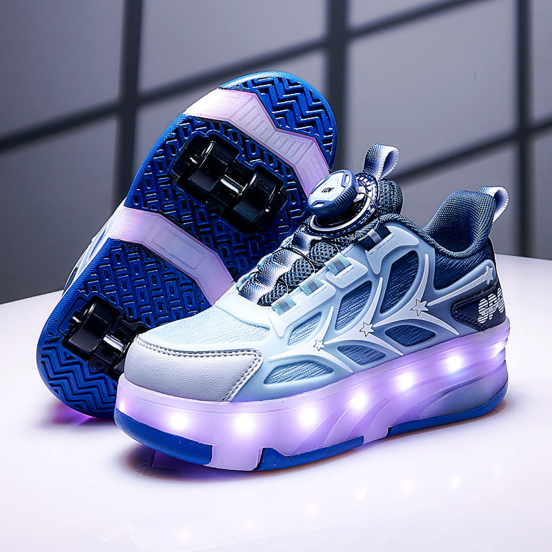 Chaussures à roulettes lumineuses LED pour enfants