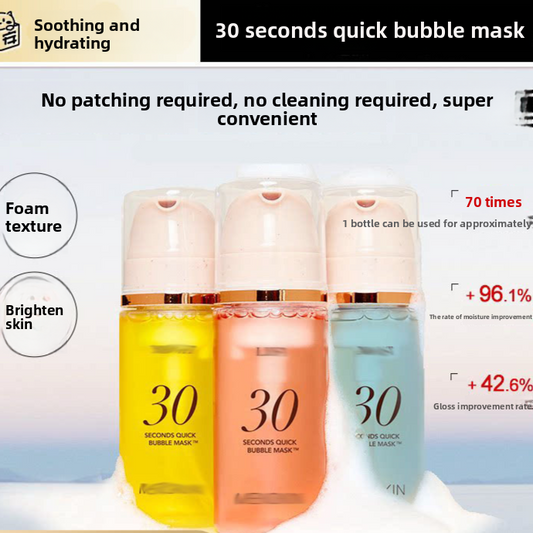 Masque visage hydratant en mousse à bulles pour un teint éclatant