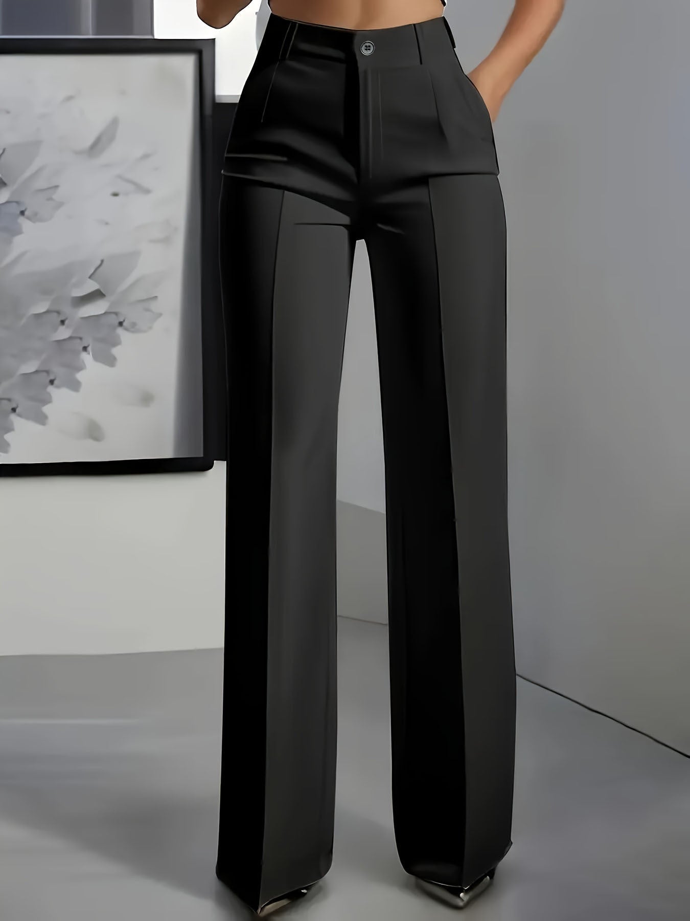 Pantalon droit taille haute