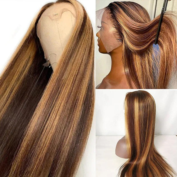 Perruque en cheveux humains � dentelle frontale lisse