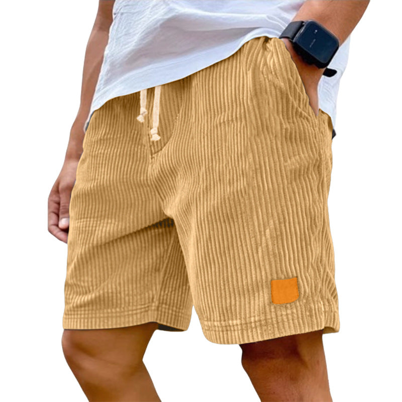 Short décontracté rétro en velours côtelé pour homme