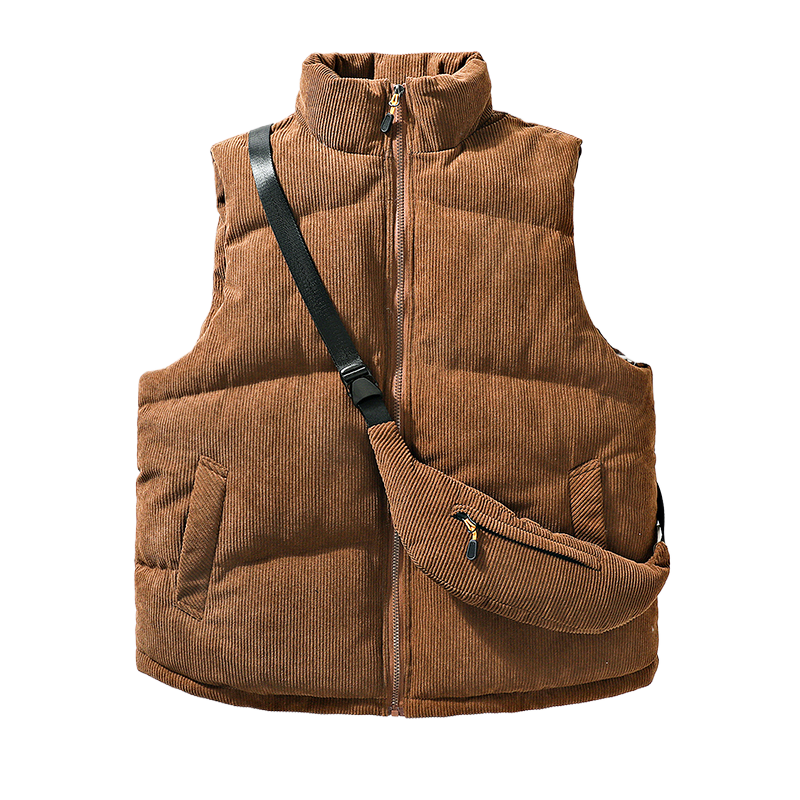 Gilet réversible pour homme à col montant