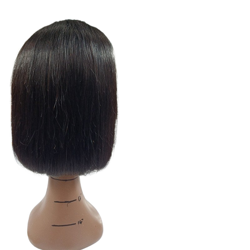Perruque bob lisse en cheveux humains avec lace front
