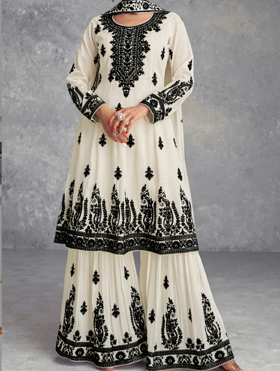Ensemble haut et pantalon imprimé de style ethnique