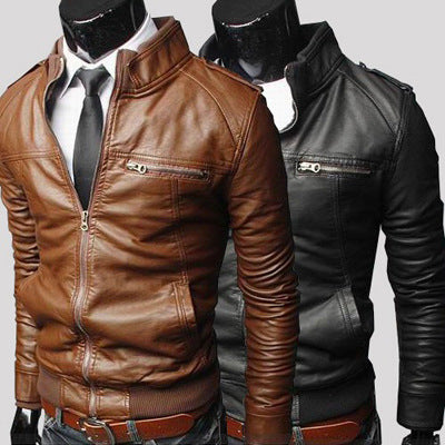 Veste de moto pour homme en cuir PU
