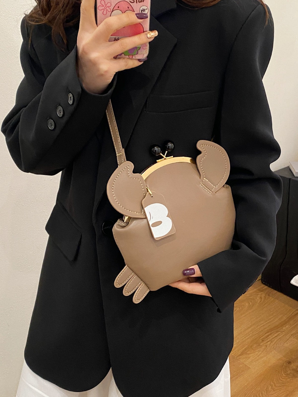 Sac bandoulière en PU avec bandoulière chaîne
