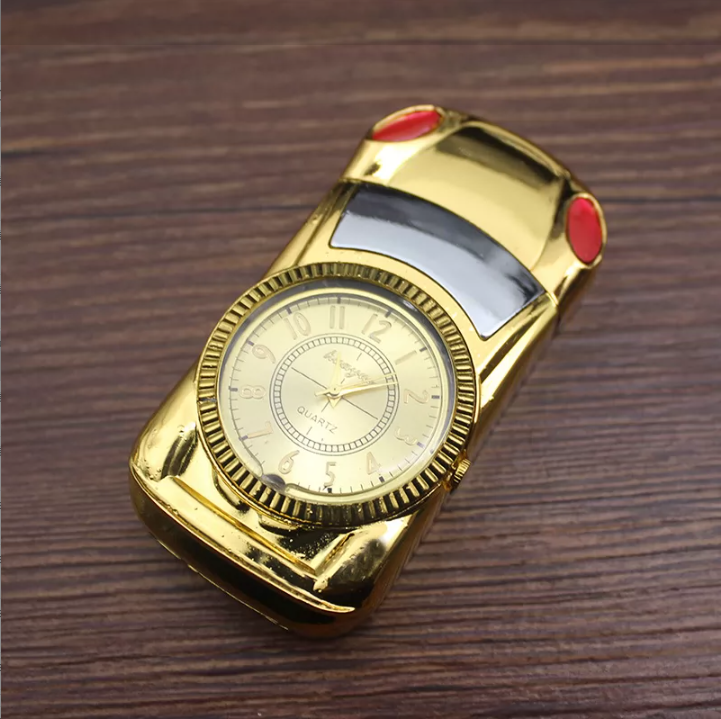 Briquet montre en métal créatif avec lumière LED