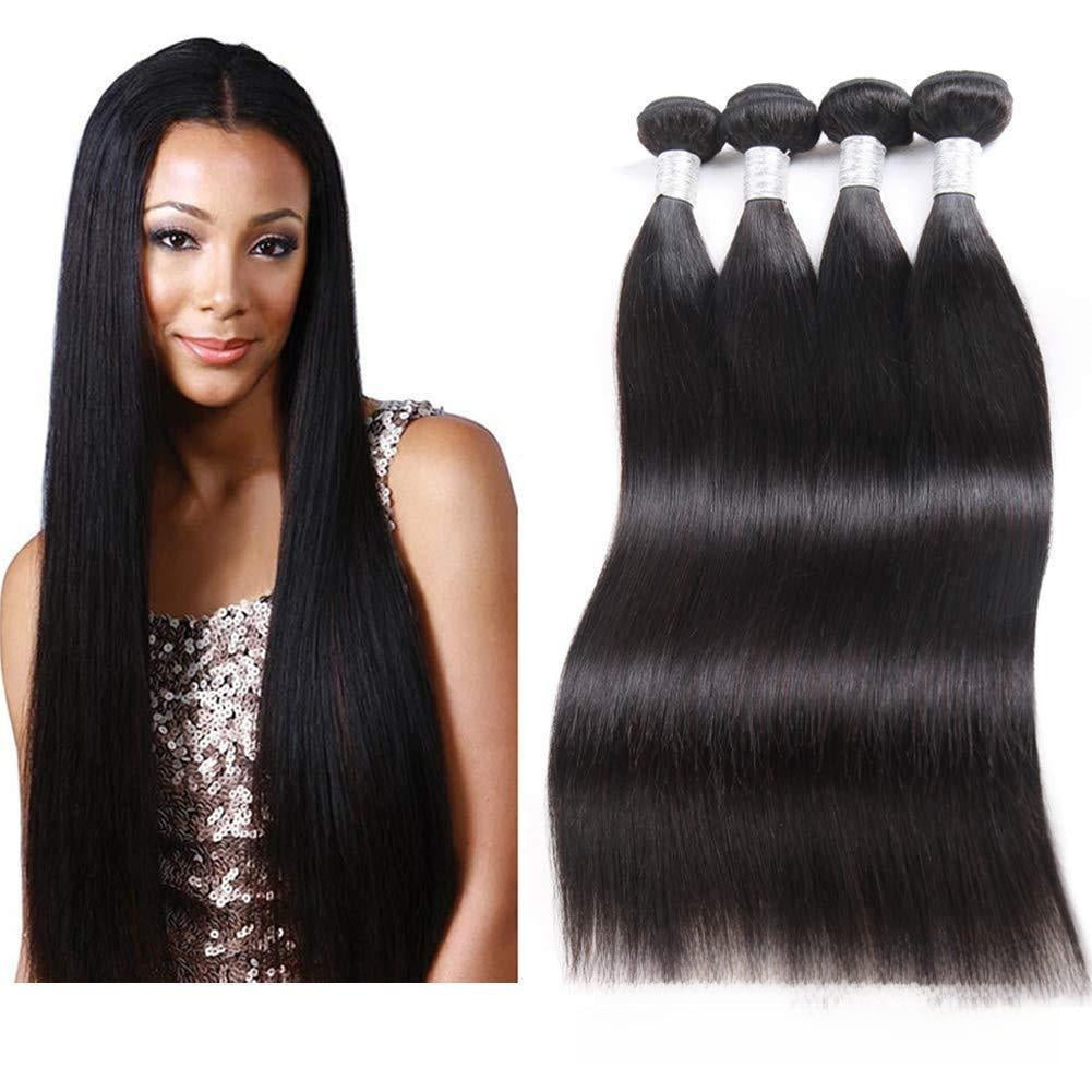 Perruque en cheveux humains lisses avec mèches de vrais cheveux