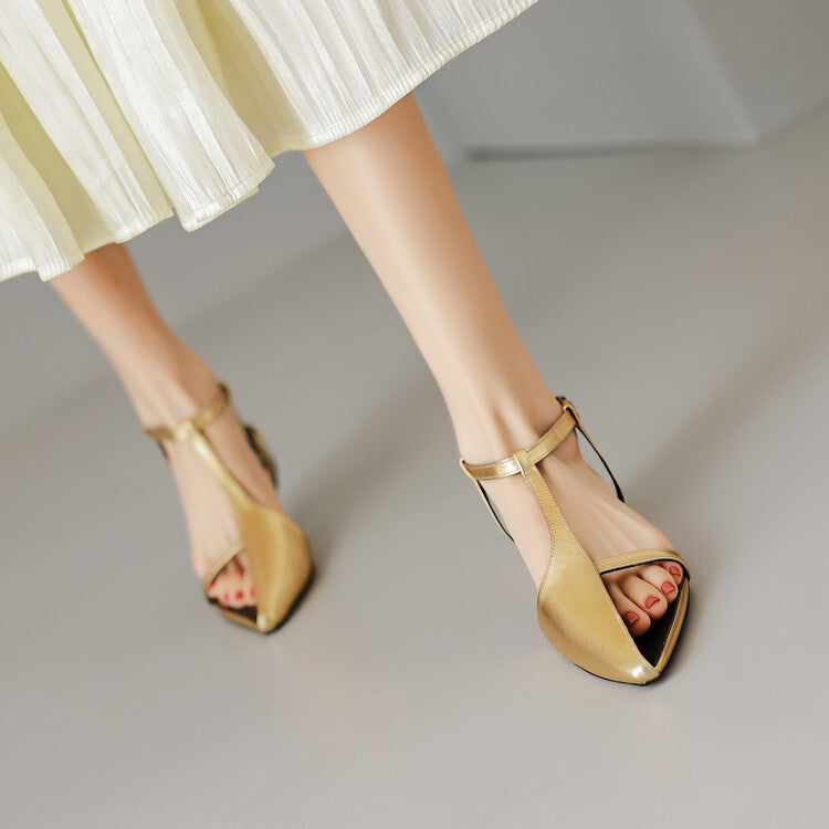 Chaussures :Sandales plates pointues pour femmes