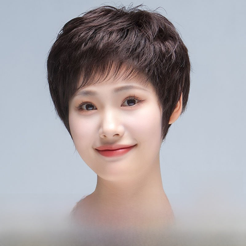 Perruque courte en cheveux humains naturels pour femmes