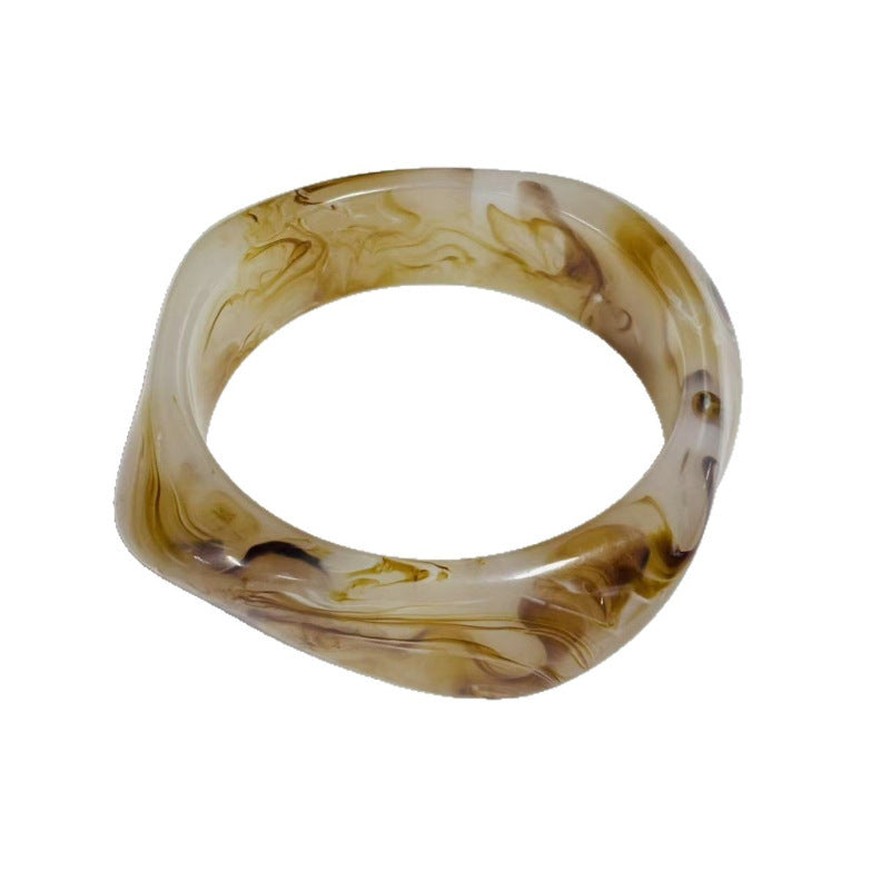 Bracelet géométrique irrégulier en résine pour femme