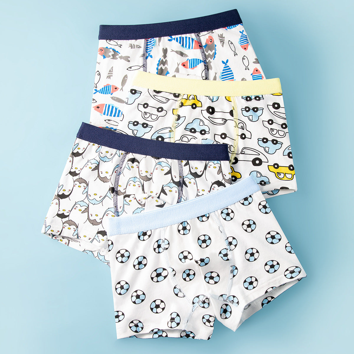 Boxers en coton pour garçons, sous-vêtements sans coutures