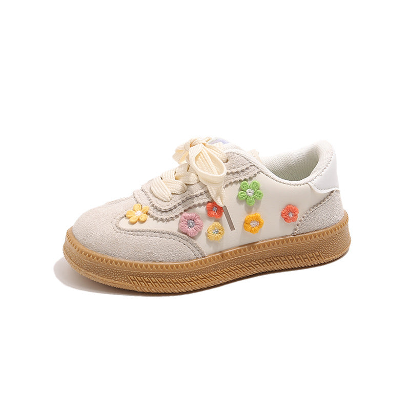 Baskets décontractées à fleurs pour filles
