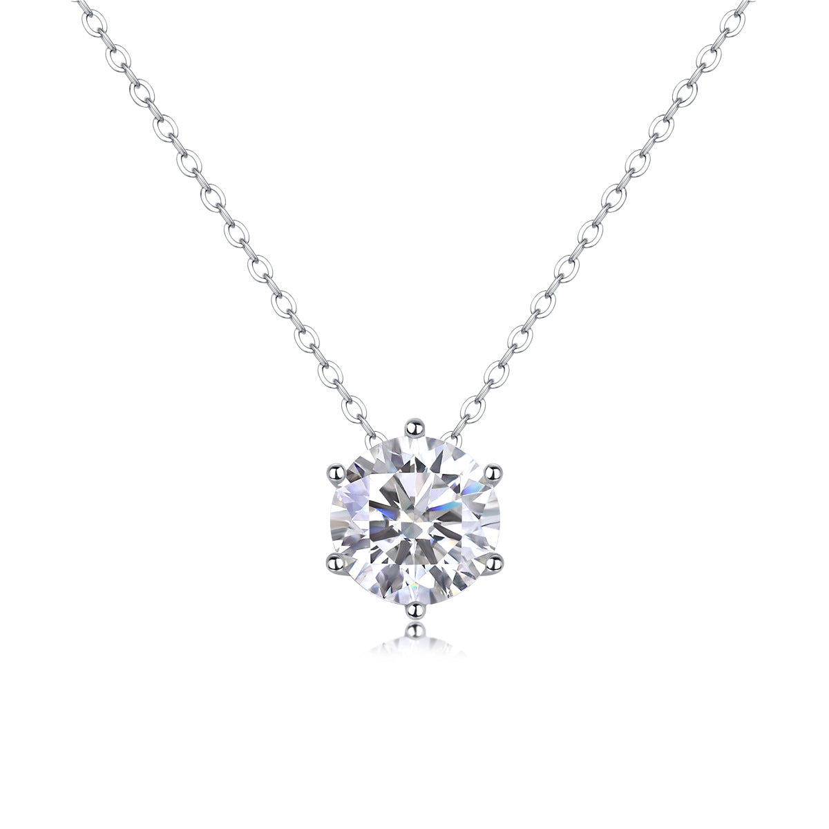 Collier pendentif géométrique en moissanite et argent sterling