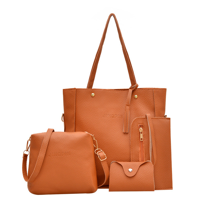 Ensemble de sacs à bandoulière pour femmes à motif litchi