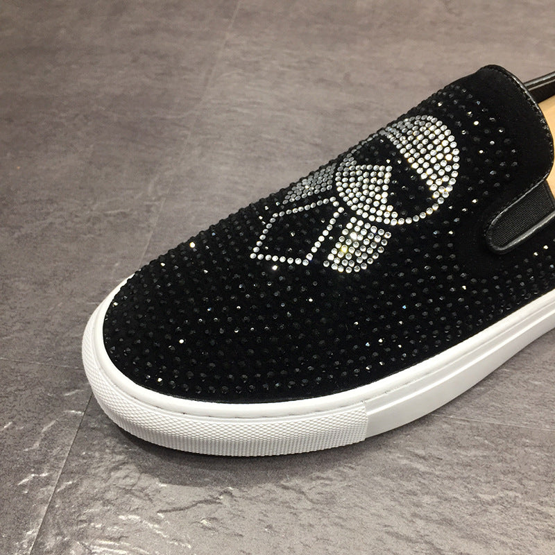 Mocassins à enfiler pour hommes avec strass