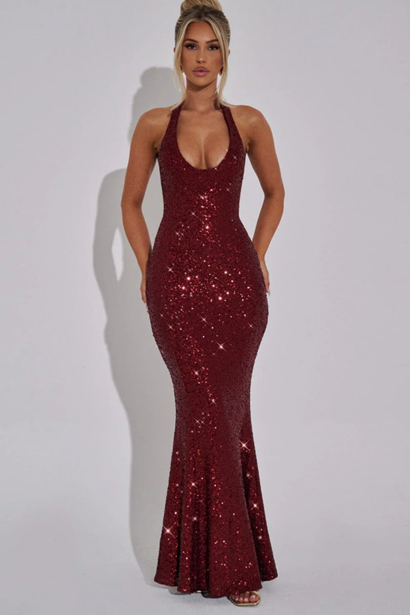 Robe sans manches à col licou pour femmes