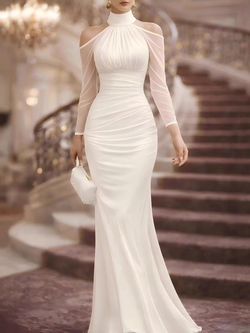 Robe de soirée élégante pour femmes avec col licou