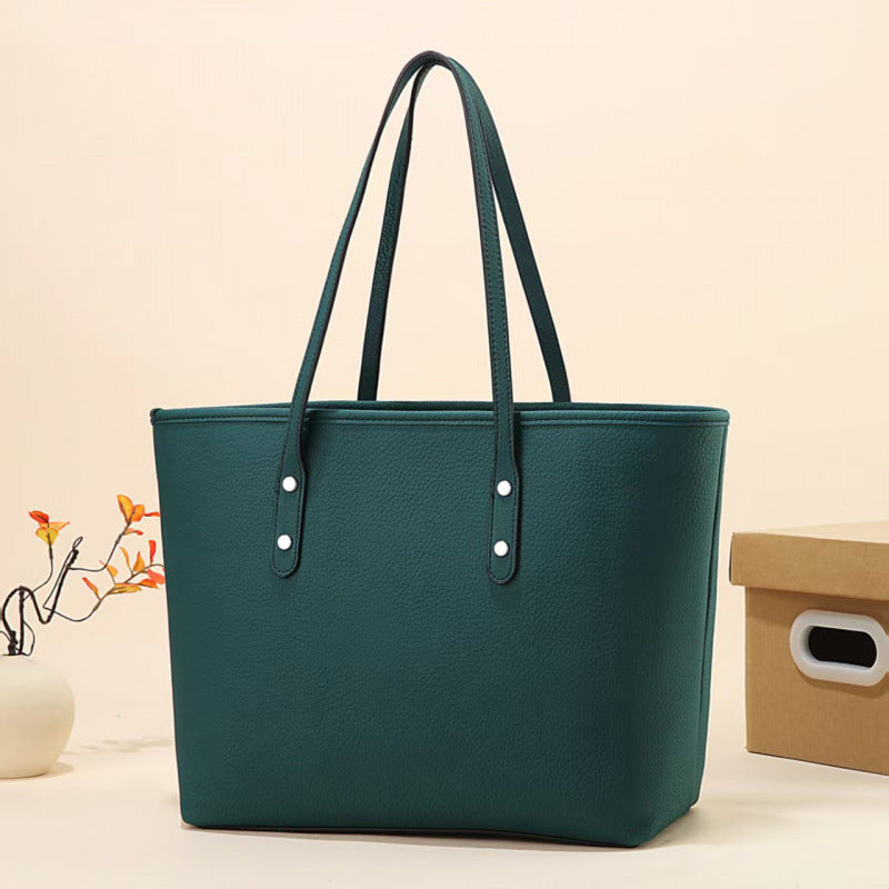 Sac cabas bandoulière en cuir PU pour femme