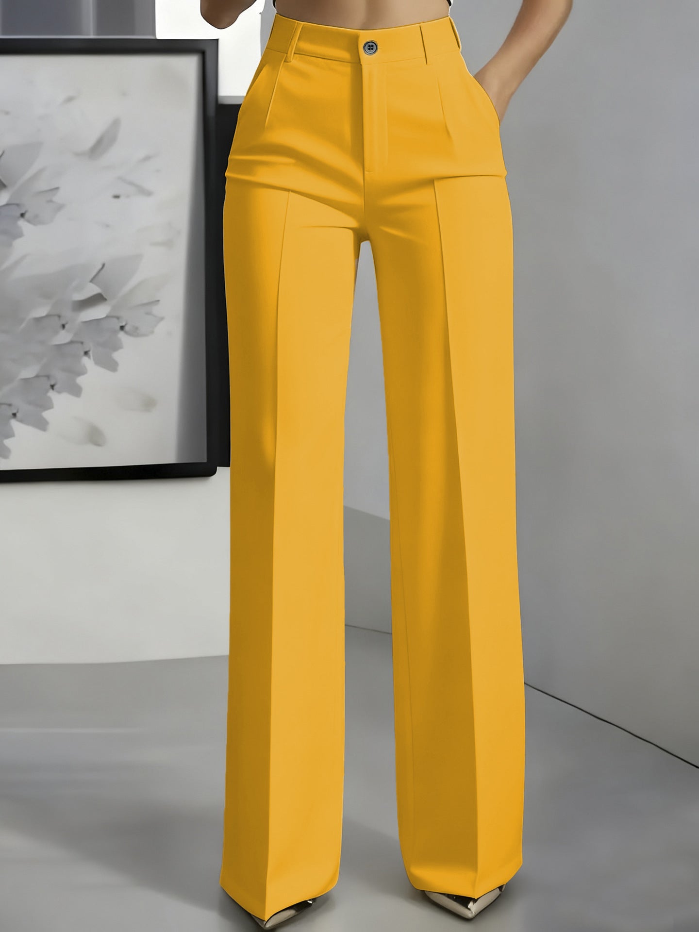 Pantalon droit taille haute