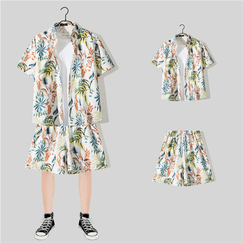 Habit :Ensemble chemise à manches courtes à fleurs