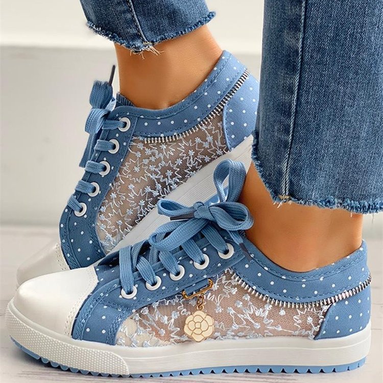 Chaussures plates décontractées en toile maillée