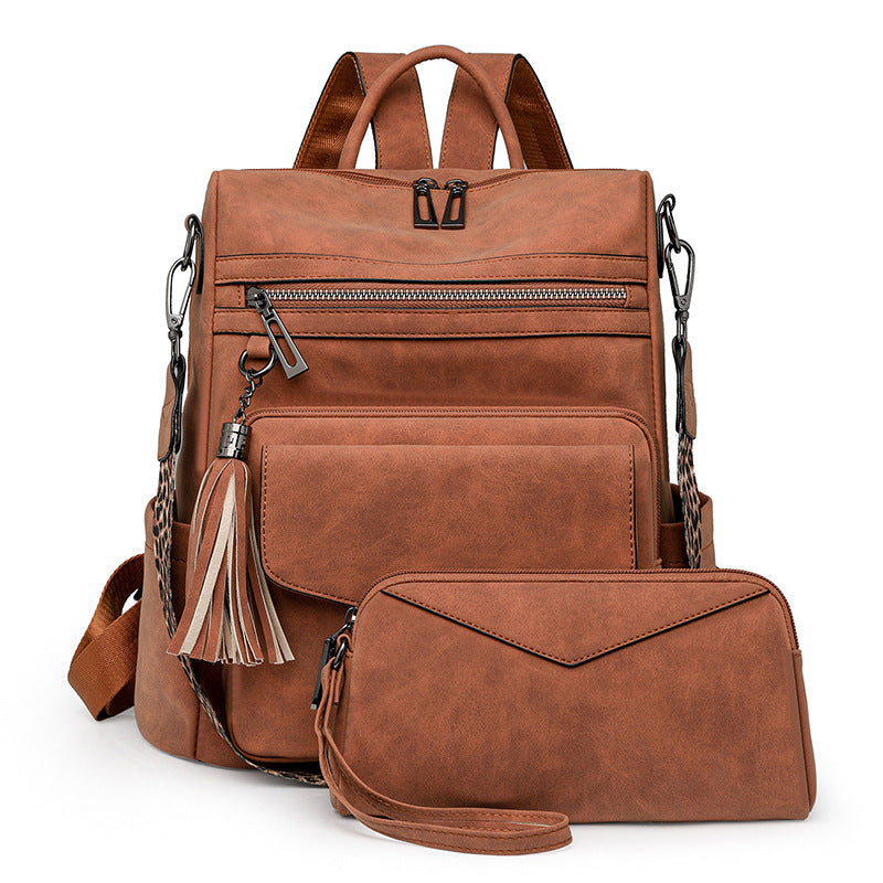 Sac à dos frangé bicolore