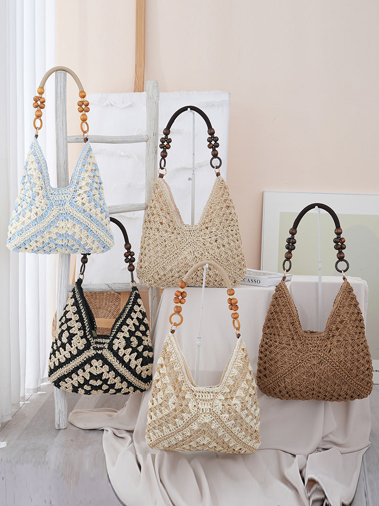 Sac bandoulière en paille tressée