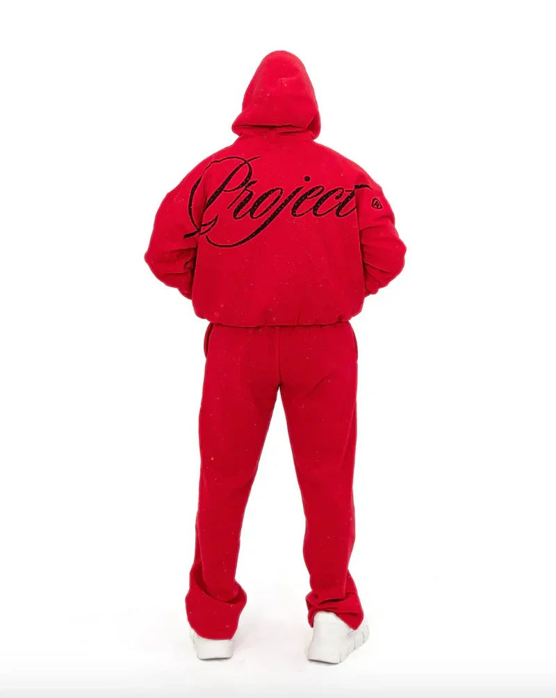 Ensemble sweat à capuche à strass étoilé