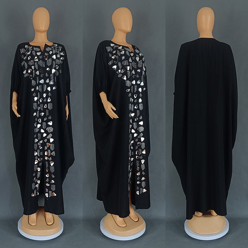 Habit :Robe ample à empiècements brodés pour femme