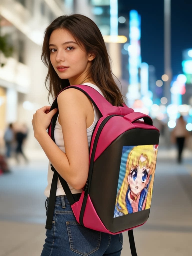 Sac à dos avec écran LED en couleur