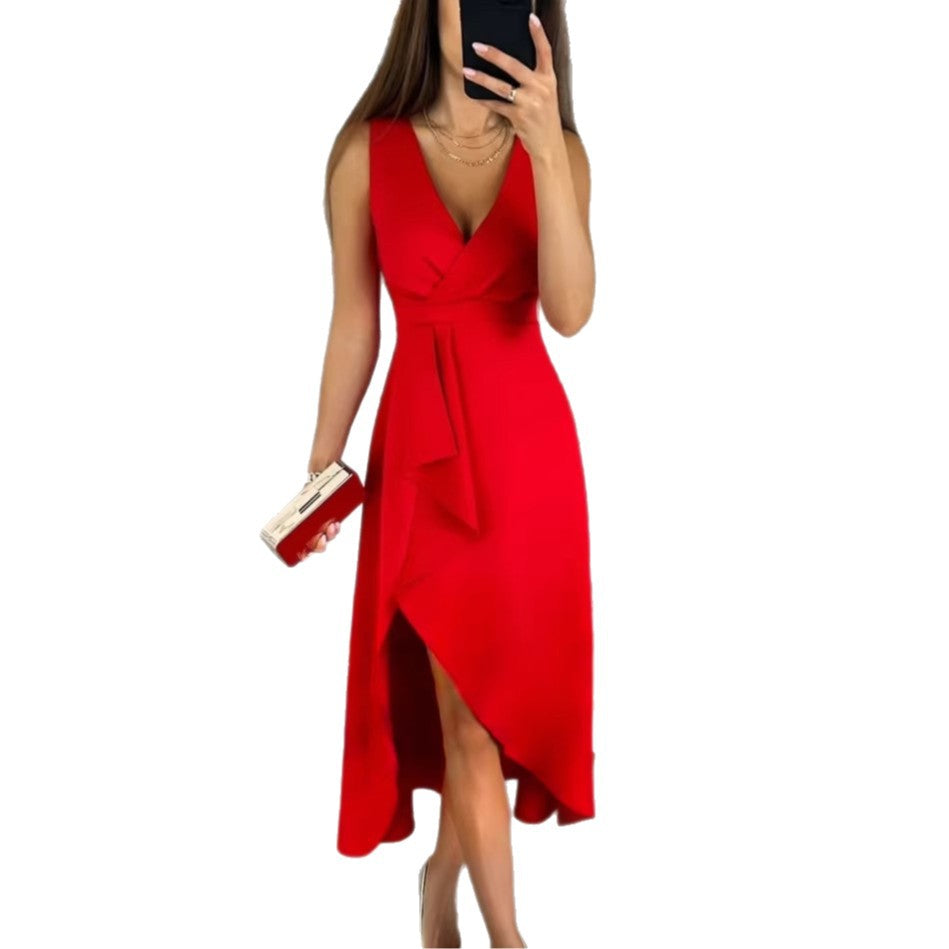 Robe sans manches élégante à plis