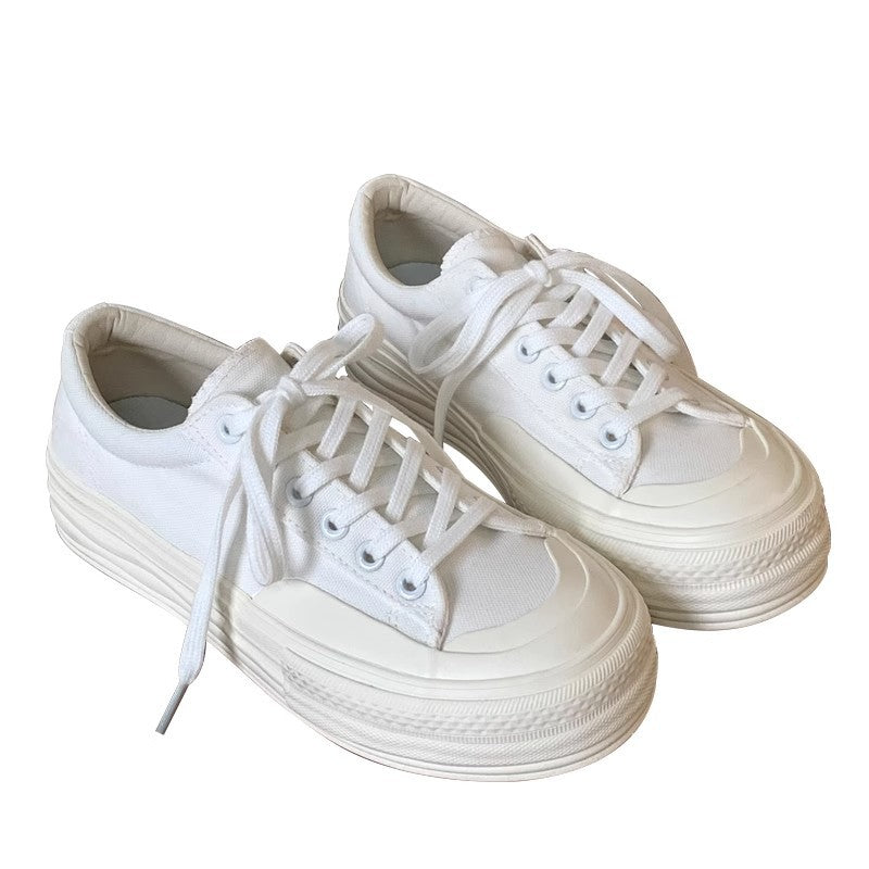 Chaussures en toile pour femmes avec semelle épaisse